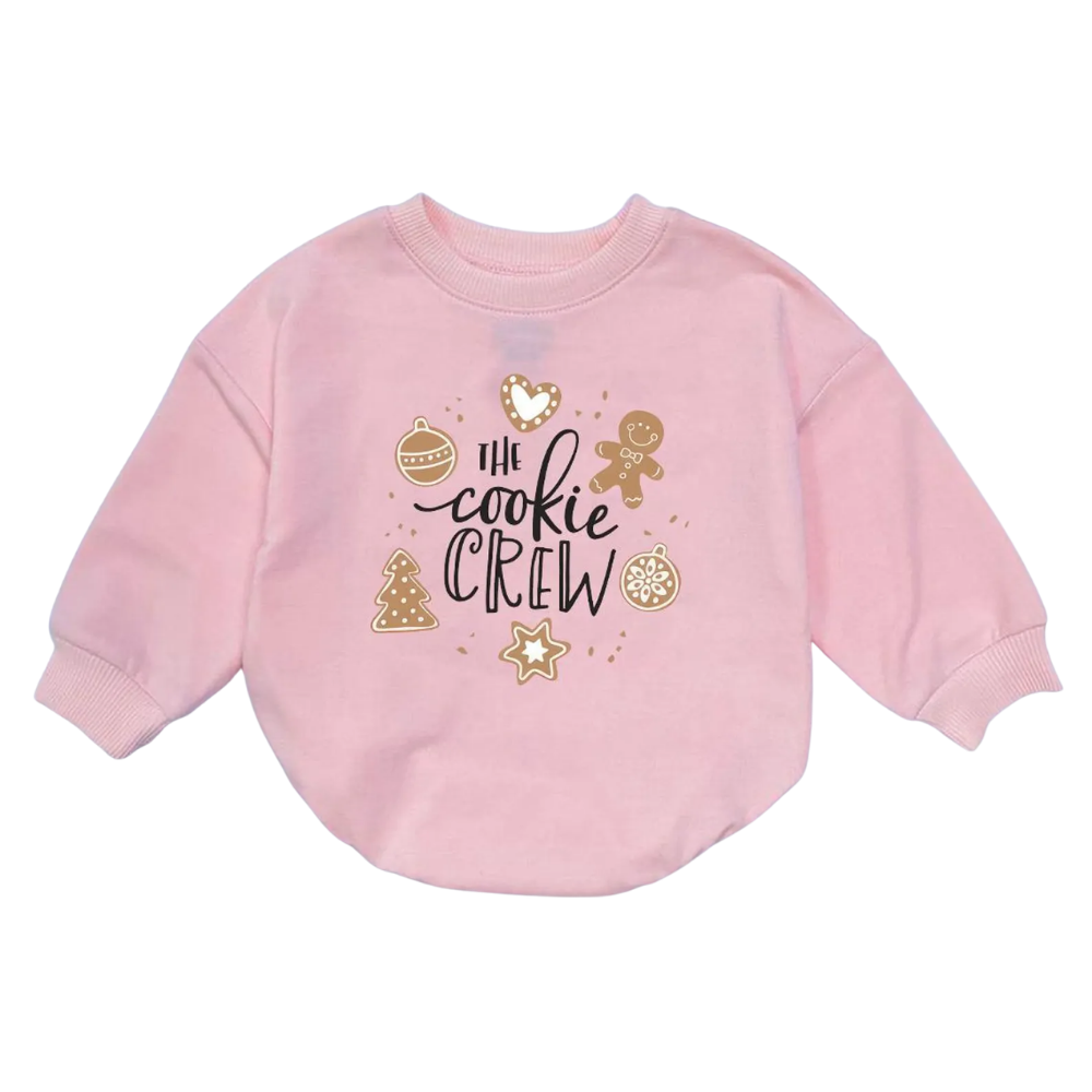 The Cookie Crew Christmas Baby Romper Sweatshirt, Baby Christmas Romper Sweatshirt BB0114