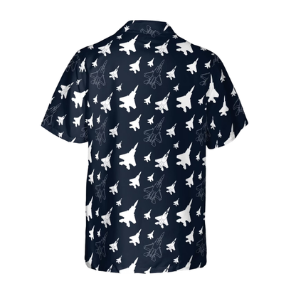 F-15 Fighter Jet Air Force Men's Hawaiian Shirt, Military Aircraft Hawaiian Shirt For Pilot HE0372