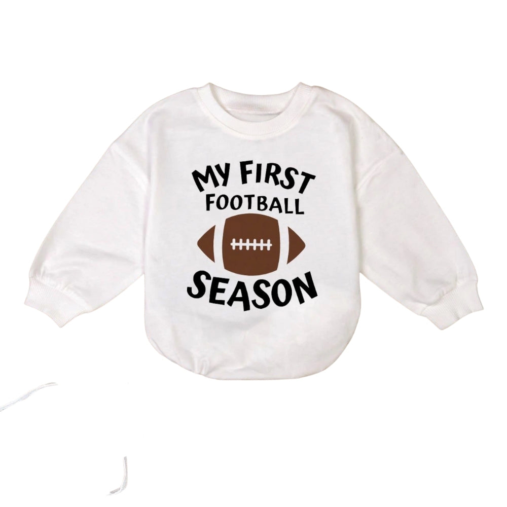 My First Football Season Baby Romper Sweatshirt, Football Baby Romper Sweatshirt BB0210