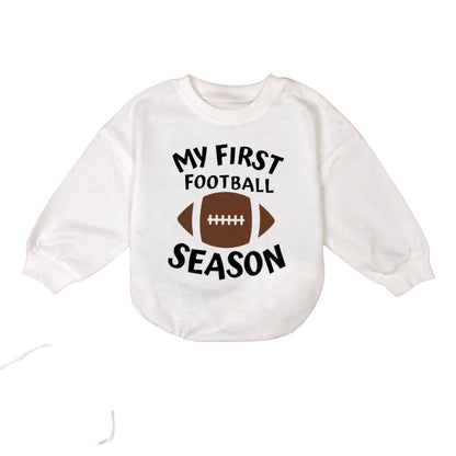 My First Football Season Baby Romper Sweatshirt, Football Baby Romper Sweatshirt BB0210