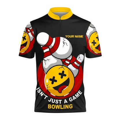 Isn't Just A Game Custom Funny Emoji Mens Bowling Jersey, Custom Funny Bowling Team Shirts BZ0635