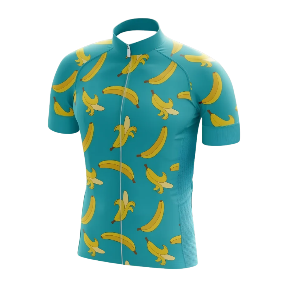 Banana Cyan Cycling Short Sleeve Jersey For Men, Banana Lovers Cycling Jersey CG0855