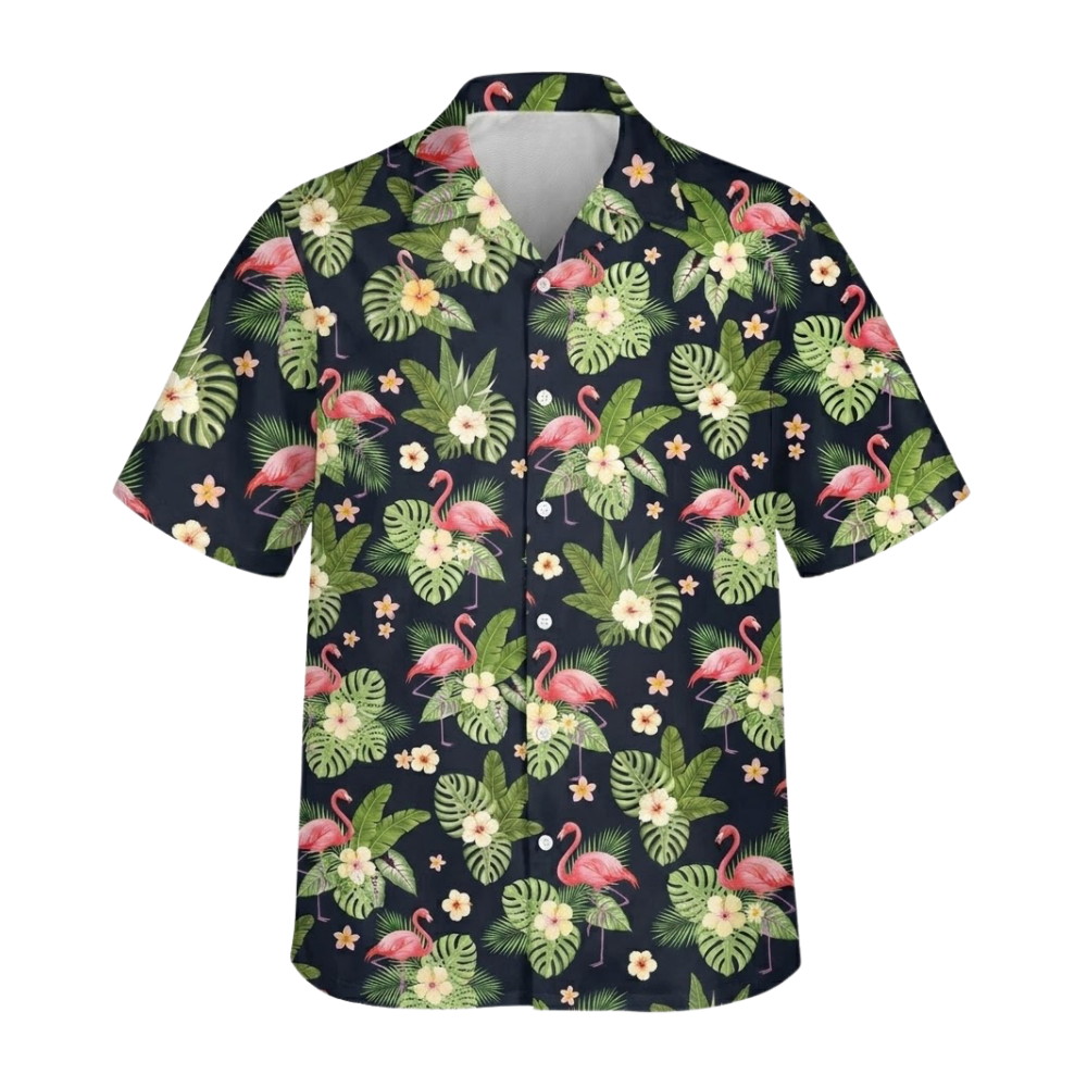 Tropical Flamingo Hawaiian Shirt With Pocket For Men Women, Flamingo Hawaiian Shirts HE0533