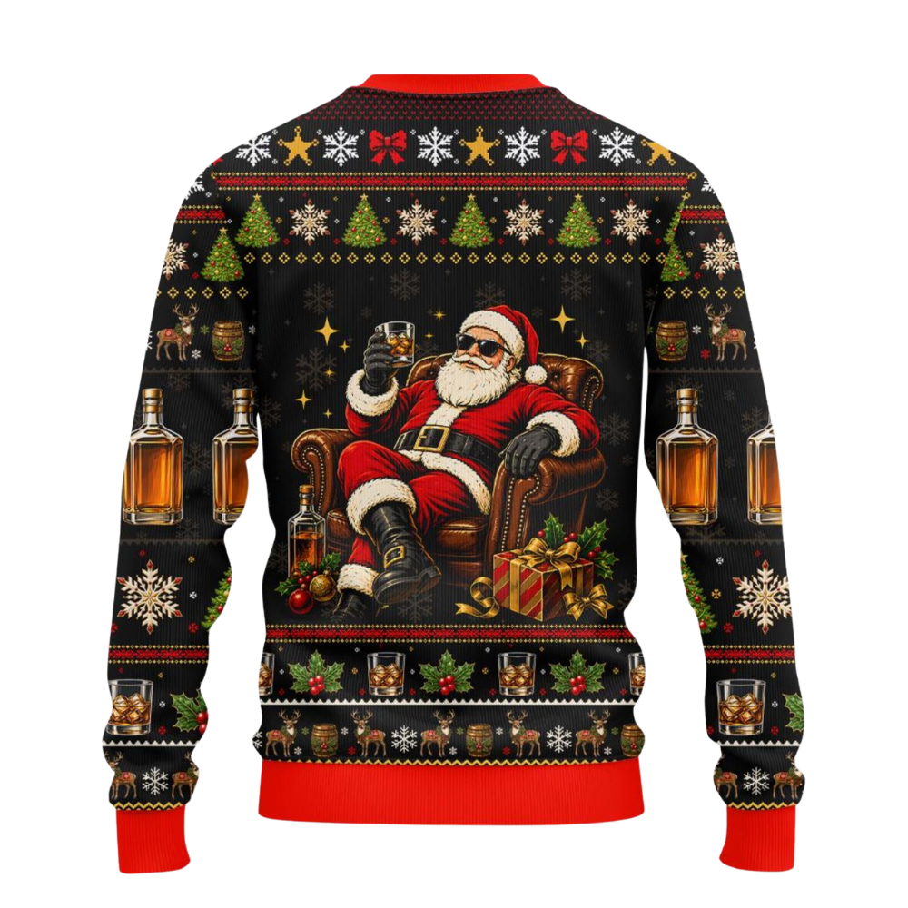We Whiskey You A Merry Christmas Santa Ugly Sweater, Whiskey Lover Christmas Sweatshirt 2D1238