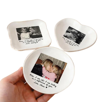 Custom Photo Mother of The Bride Jewelry Dish, Personalized Photo Jewelry Dish for Mom on Wedding Day WD0078