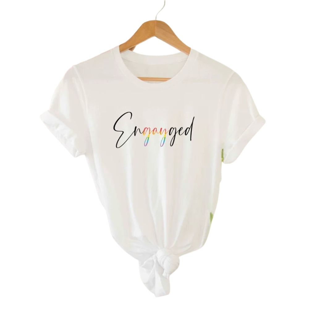 Engayged Matching LGBT Couple T Shirt, LGBTQ Pride Matching Shirts For Couple ET0776