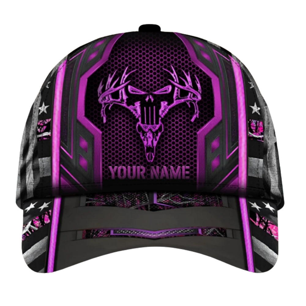 Custom Deer Skull 3D Printed Baseball Cap, Custom Deer Hunting Hats CP0437