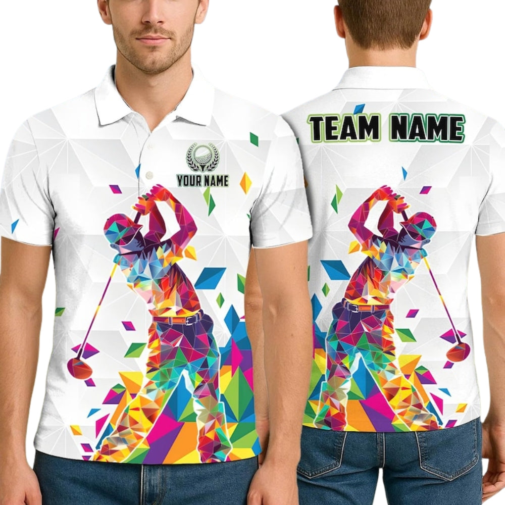 Custom Colorful Golfer Golf Polo Shirt Men, Custom Team Golf Shirts GE0377