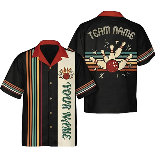 Custom Retro Bowling Hawaiian Shirt For Men Women, Custom Retro Bowling Team Shirts BZ0376