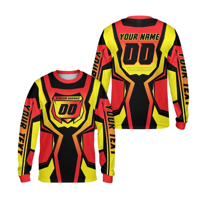 Custom Dirt Bike Long Sleeve Jersey Shirts For Men, Custom Name Number Dirt Bike Shirts ME0018