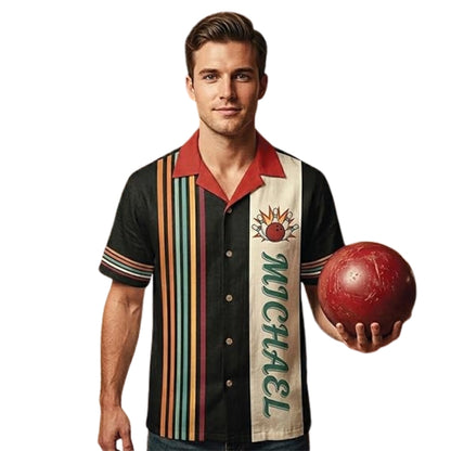 Custom Retro Bowling Hawaiian Shirt For Men Women, Custom Retro Bowling Team Shirts BZ0376