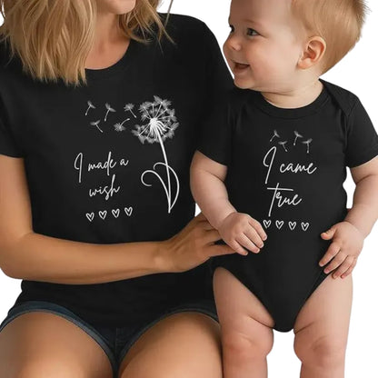 I Made A Wish I Came True Matching Dandelion Mom And Baby Shirts, Matching Mother Son Daughter Shirts ET0942