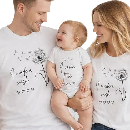 I Made A Wish I Came True Matching Dandelion Mom And Baby Shirts, Matching Mother Son Daughter Shirts ET0942
