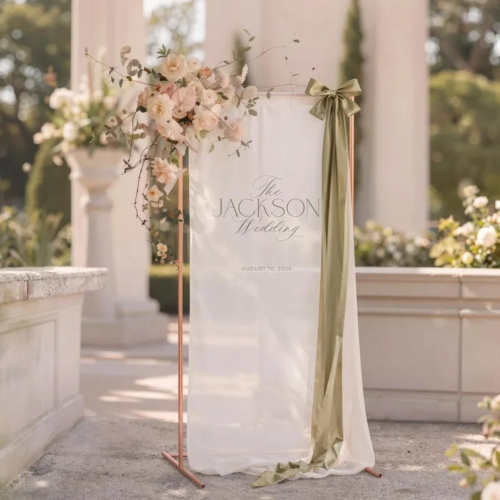 Custom Last Name Fabric Wedding Welcome Banner, Personalized Welcome Banner Sign For Wedding Day WD0220