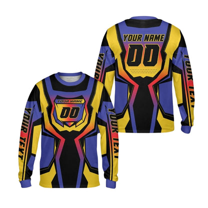 Custom Dirt Bike Long Sleeve Jersey Shirts For Men, Custom Name Number Dirt Bike Shirts ME0018