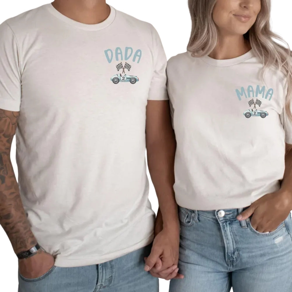 Two Fast Custom Race Car 2nd Birthday Matching Family T Shirts, Custom 2nd Birthday Shirts For Family ET0354