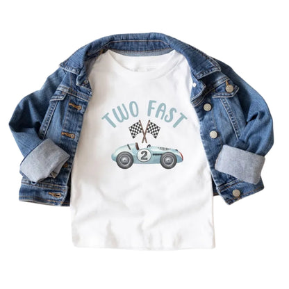 Two Fast Custom Race Car 2nd Birthday Matching Family T Shirts, Custom 2nd Birthday Shirts For Family ET0354