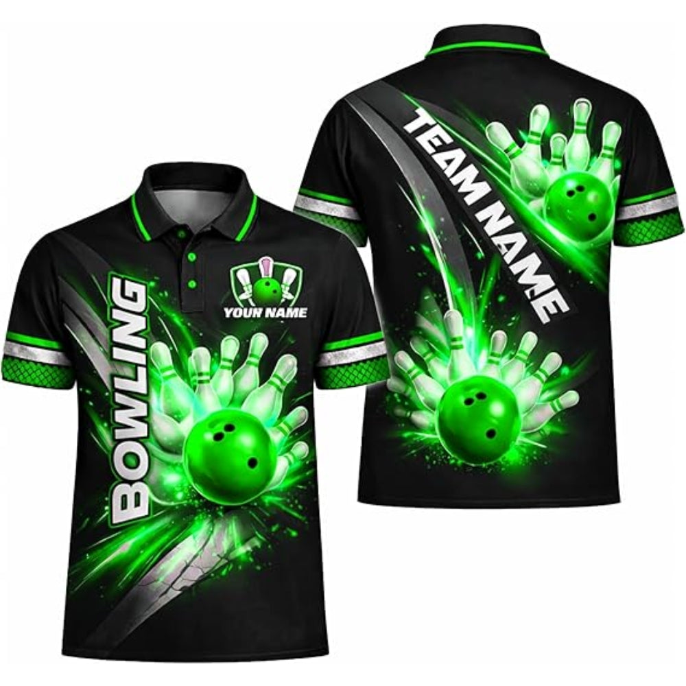 Custom Team Black And Purple Bowling Polo Shirt For Men, Custom Bowling Shirts BZ0378