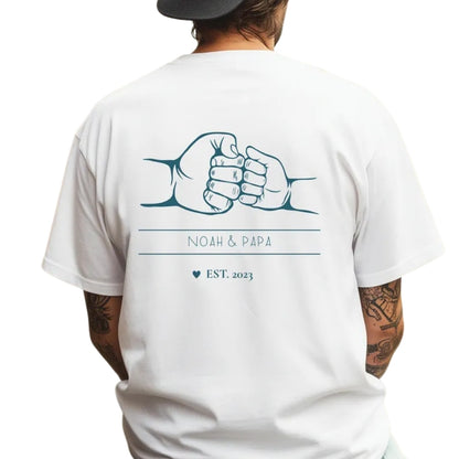 Custom Fist Bump Matching Dad And Son T Shirts For Father Day, Custom Matching Family T Shirts ET0628