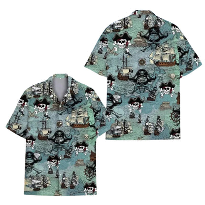 Pirate Skull Matching Family Hawaiian Shirt, Skull Family Hawaiian Shirts ET0635