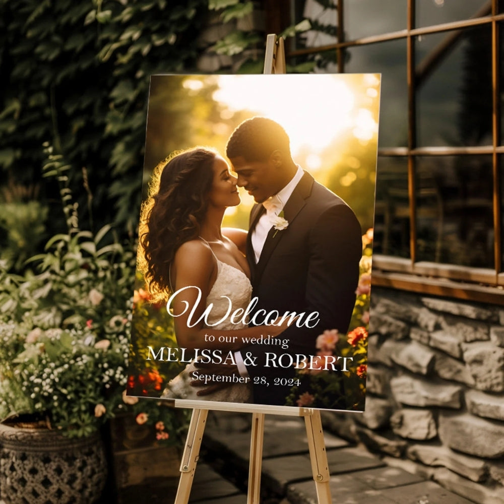 Welcome To Our Wedding Custom Photo Welcome Sign, Custom Wedding Welcome Sign WD0117