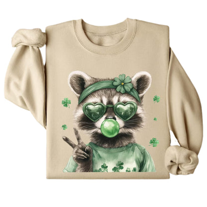 Funny Raccoon St Patrick Sweatshirt, Patrick's Day Sweatshirt For Raccoon Lovers 2D0859