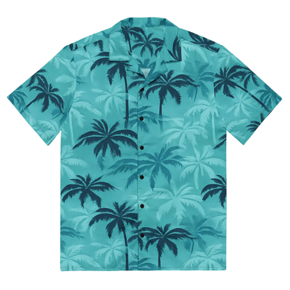 Palm Tree Blue Cyan Hawaiian Shirt For Men Women, Tropical Palm Tree Hawaiian Shirts HE0471