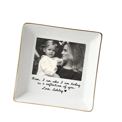 Custom Photo Mother of The Bride Jewelry Dish, Personalized Photo Jewelry Dish for Mom on Wedding Day WD0078