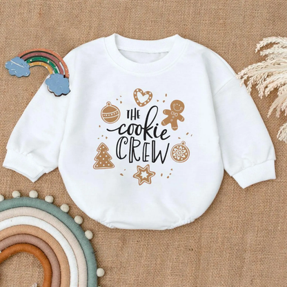 The Cookie Crew Christmas Baby Romper Sweatshirt, Baby Christmas Romper Sweatshirt BB0114