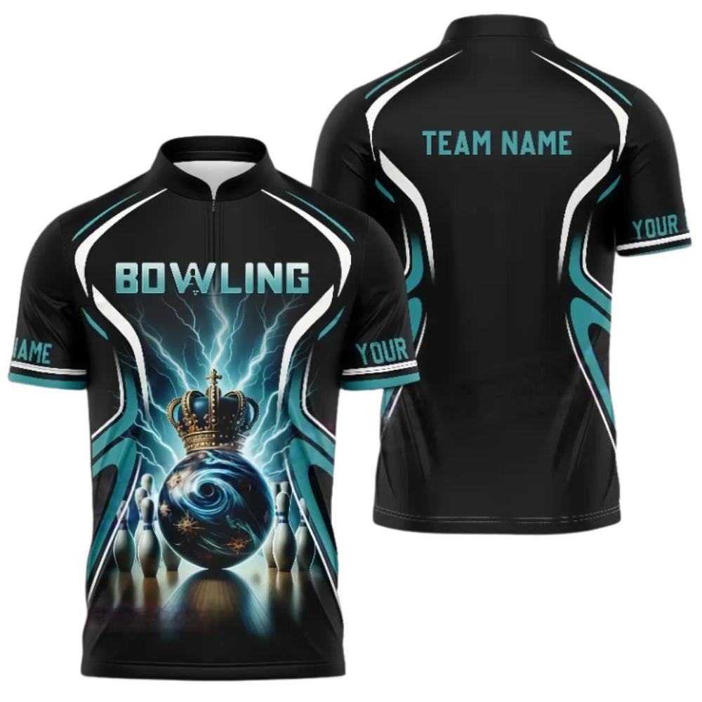 Custom Ball Crown Thunder Bowling Jersey For Men, Custom Team Bowling Shirt BZ0928