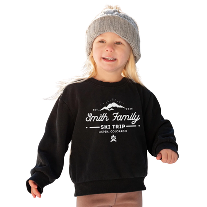 Custom Family Name Ski Trip Matching Sweatshirts, Custom Ski Vacation Sweatshirt For Family ET1346