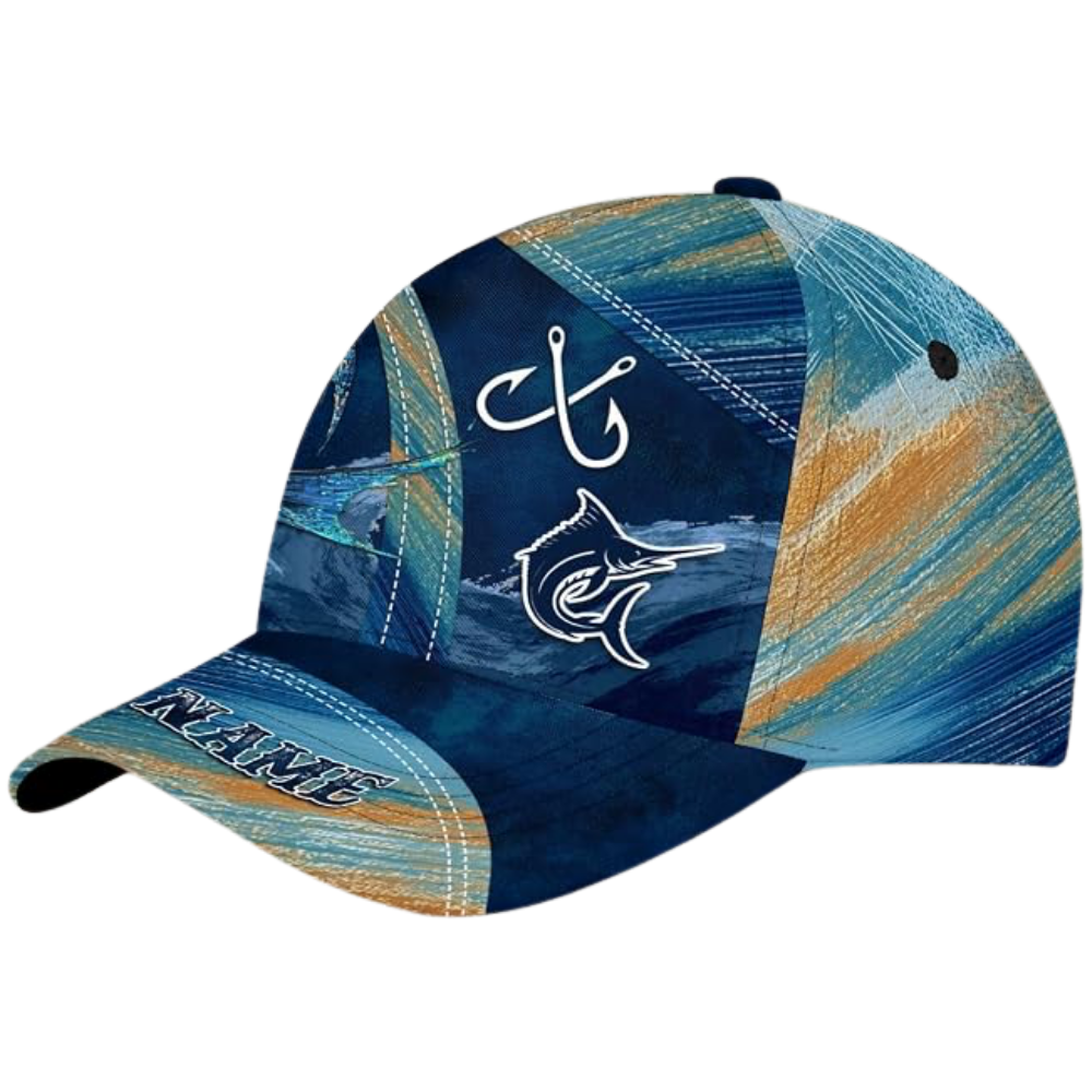 Custom Marlin Fishing Blue Baseball Cap, Custom Marlin Fishing Lovers Caps Hats CP0530