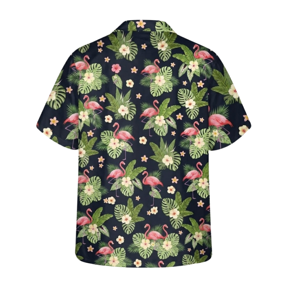 Tropical Flamingo Hawaiian Shirt With Pocket For Men Women, Flamingo Hawaiian Shirts HE0533