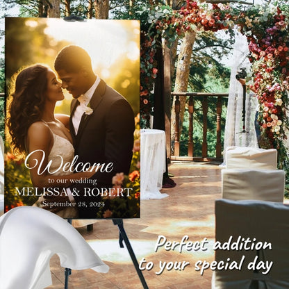 Welcome To Our Wedding Custom Photo Welcome Sign, Custom Wedding Welcome Sign WD0117