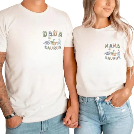 Dadasaurus Mamasaurus Matching Dinosaur First Birthday Family T Shirts, 1st Birthday Dinosaur Family Shirts ET0355