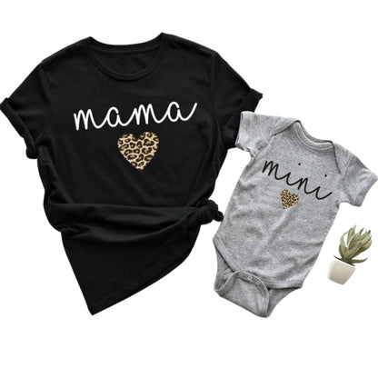 Mama And Mini Leopard Matching T Shirt, Matching Leopard Mother And Daughter Shirts ET0945