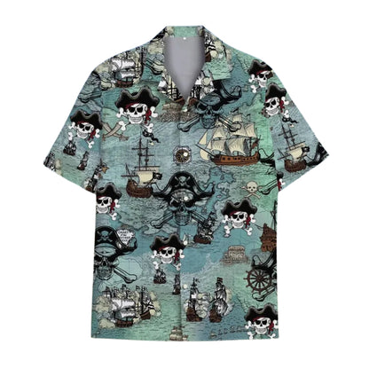 Pirate Skull Matching Family Hawaiian Shirt, Skull Family Hawaiian Shirts ET0635