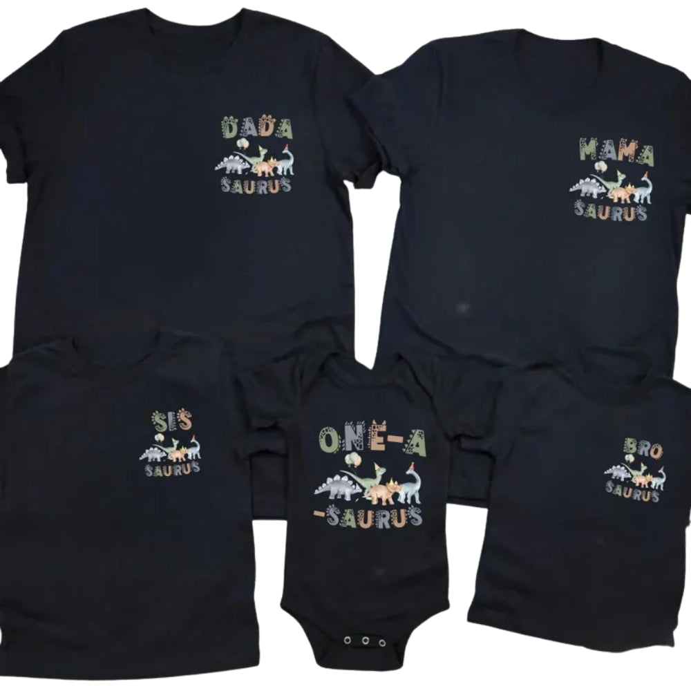 Dadasaurus Mamasaurus Matching Dinosaur First Birthday Family T Shirts, 1st Birthday Dinosaur Family Shirts ET0355