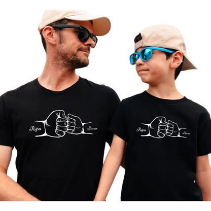 Fist Bump Custom Kid Names Matching Dad Son Daughter Father Day T Shirt, Custom Matching Family Shirts For Father Day ET0629
