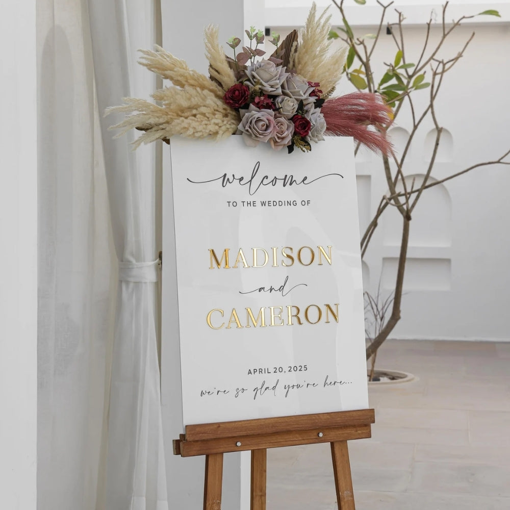 Personalized Welcome To The Wedding Acrylic Sign, Personalized Welcome Wedding Signs WD0119