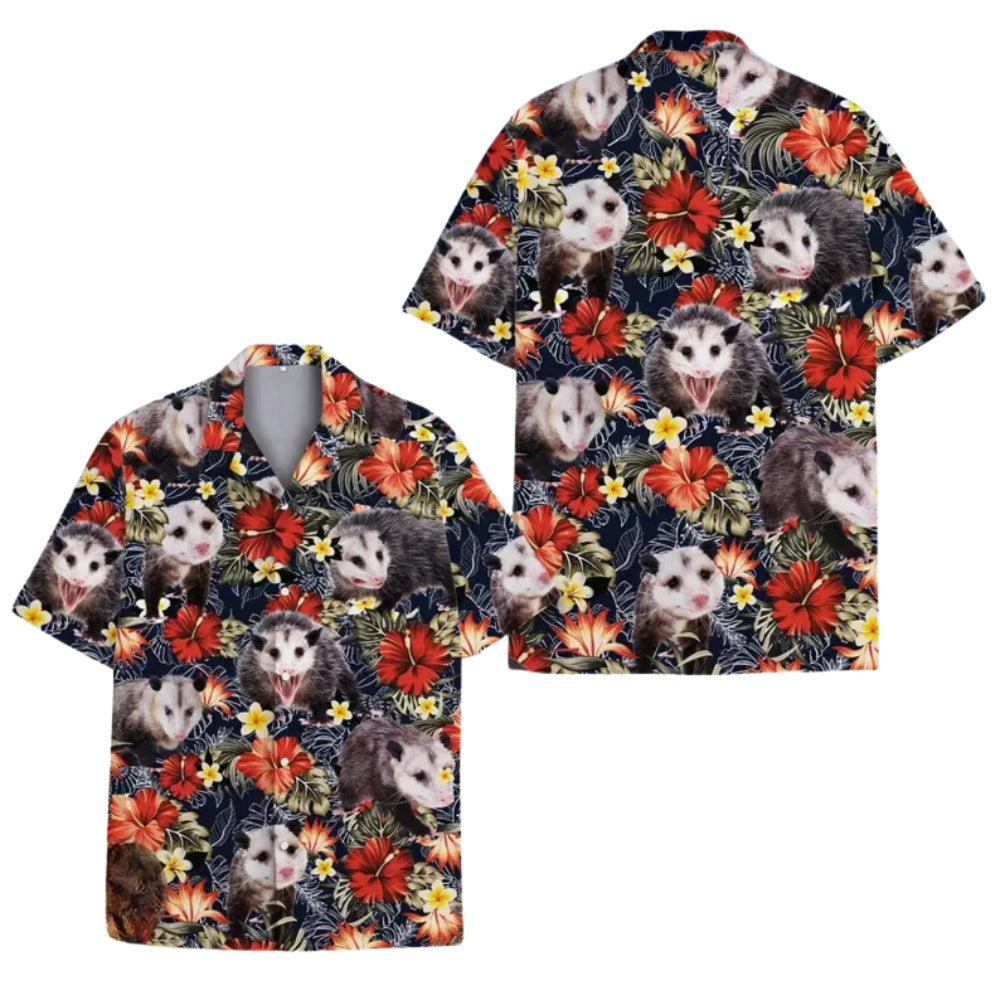 Matching Opossum Tropical Hawaiian Shirts For Family, Opossum Lover Family Hawaiian Shirts ET0636