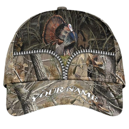 Custom Camo Turkey Hunting 3D Baseball Cap, Custom Turkey Caps Hats CP0182