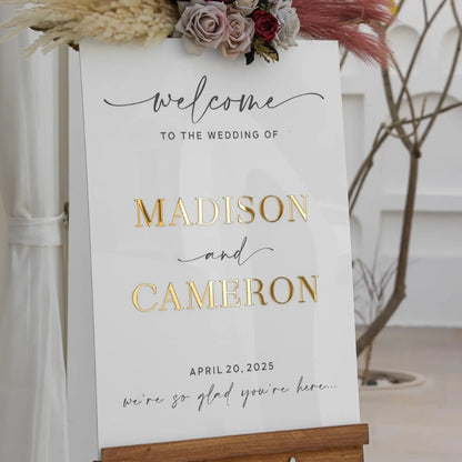 Personalized Welcome To The Wedding Acrylic Sign, Personalized Welcome Wedding Signs WD0119