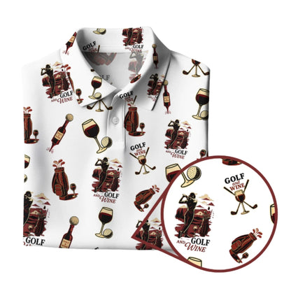 Golf And Wine Women's Golf Polo Shirt, Wine Golf Shirts For Ladies GZ0242
