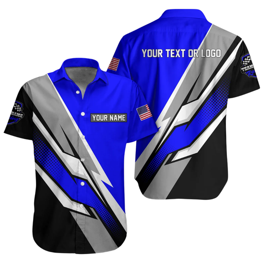 Personalized Racing Team Mens Hawaiian Shirt, Custom Racing Mechanic Shirts HE0681