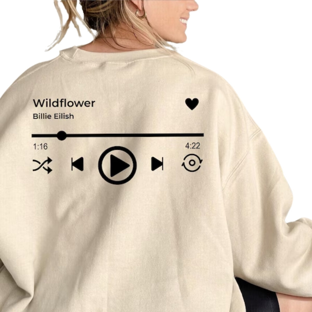 Custom Favorite Song Sweatshirt, Custom Song Name Sweatshirt For Music Lover 2D0737