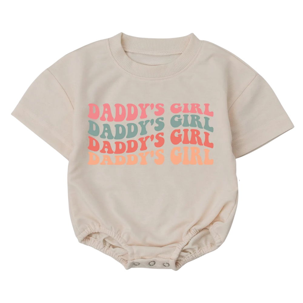 Retro Daddy's Girl Baby T Shirt Bubble Romper, Baby Girl Romper For Dad Father BB0065