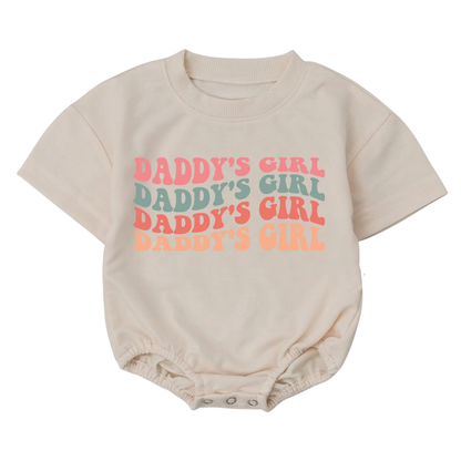 Retro Daddy's Girl Baby T Shirt Bubble Romper, Baby Girl Romper For Dad Father BB0065