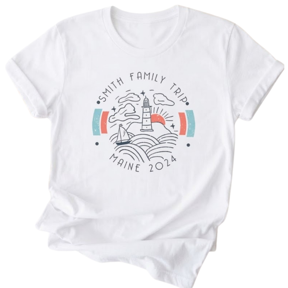Personalized Family New England Beach Trip Matching T Shirt, Custom Beach Vacation Family Shirts ET1242