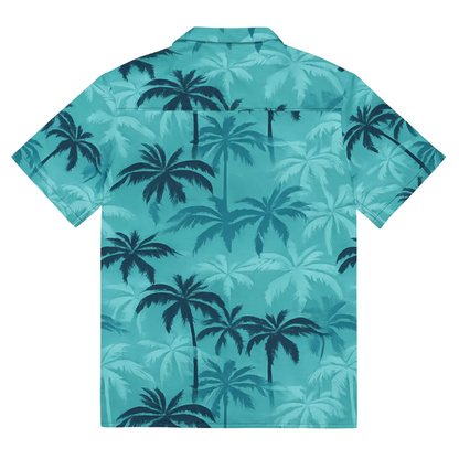 Palm Tree Blue Cyan Hawaiian Shirt For Men Women, Tropical Palm Tree Hawaiian Shirts HE0471